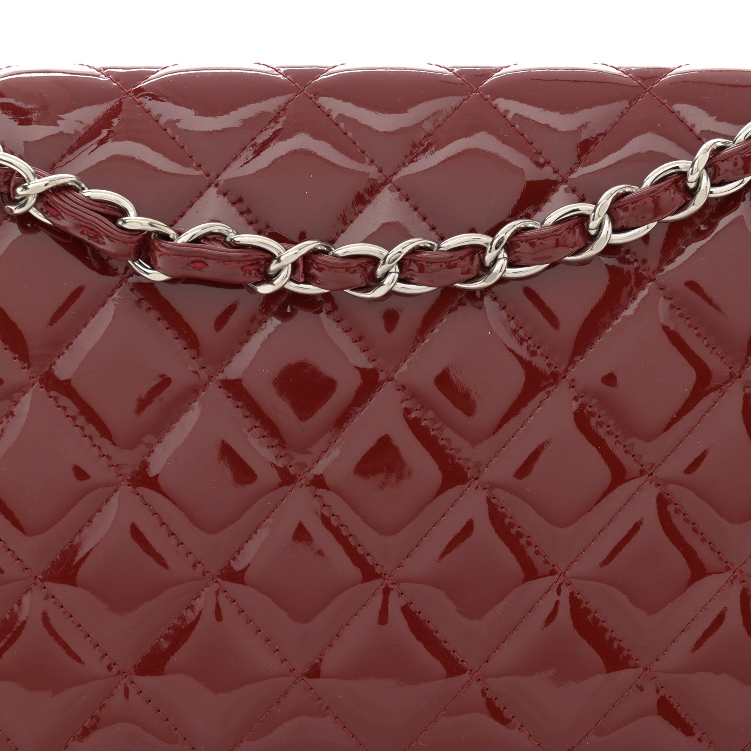 Chanel Patent Quilted Maxi Double Flap Red 8 of 14