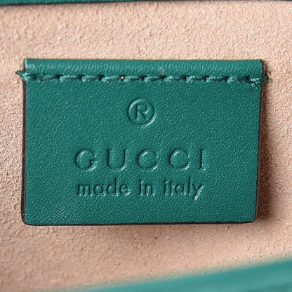 Gucci Calfskin Matelasse Super Mini GG Marmont Shoulder Bag Emerald Green 8 of 10