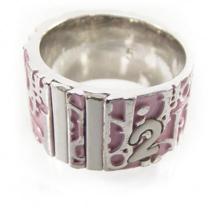 Christian Dior Silver Logo Ring Pink 5 3 of 5