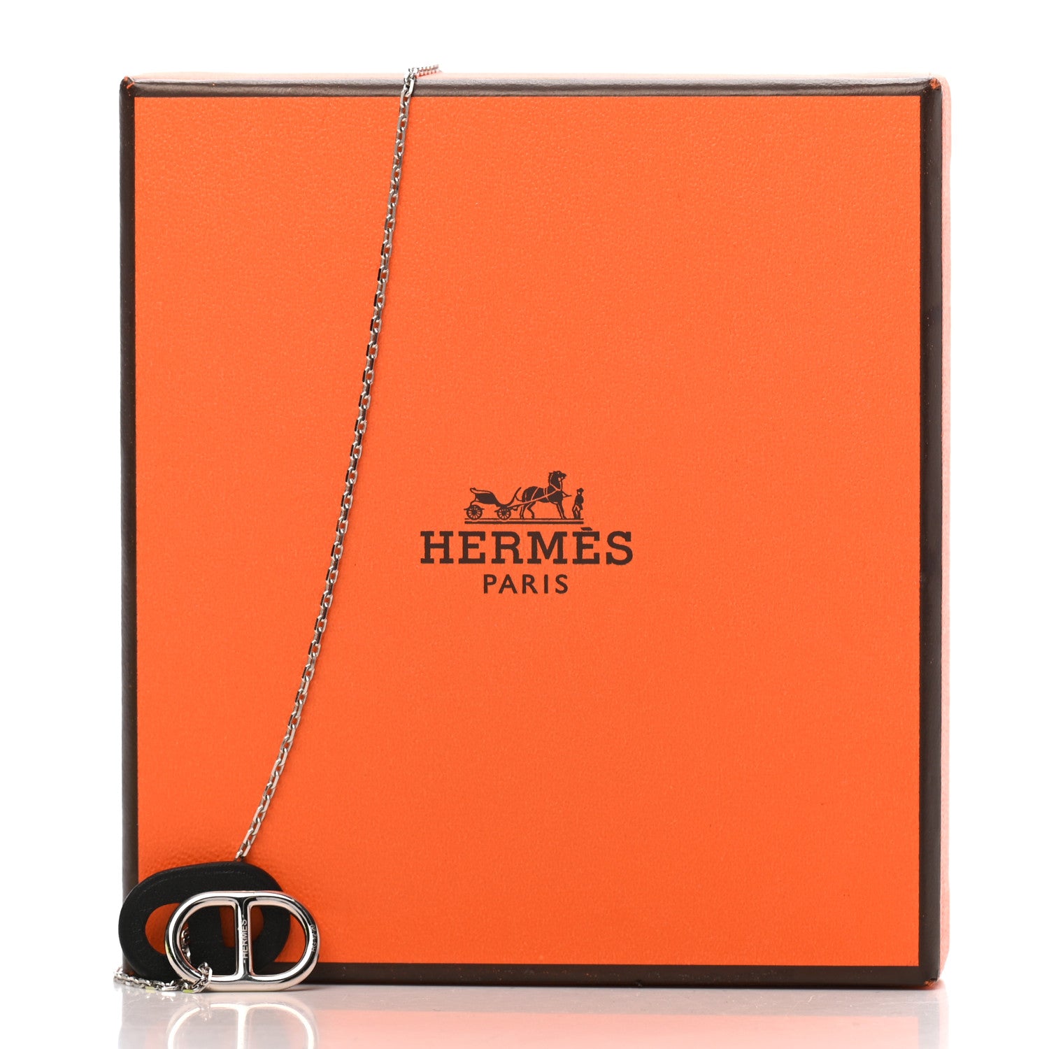 Hermes Swift O'Maillon Pendant Necklace Black 6 of 6