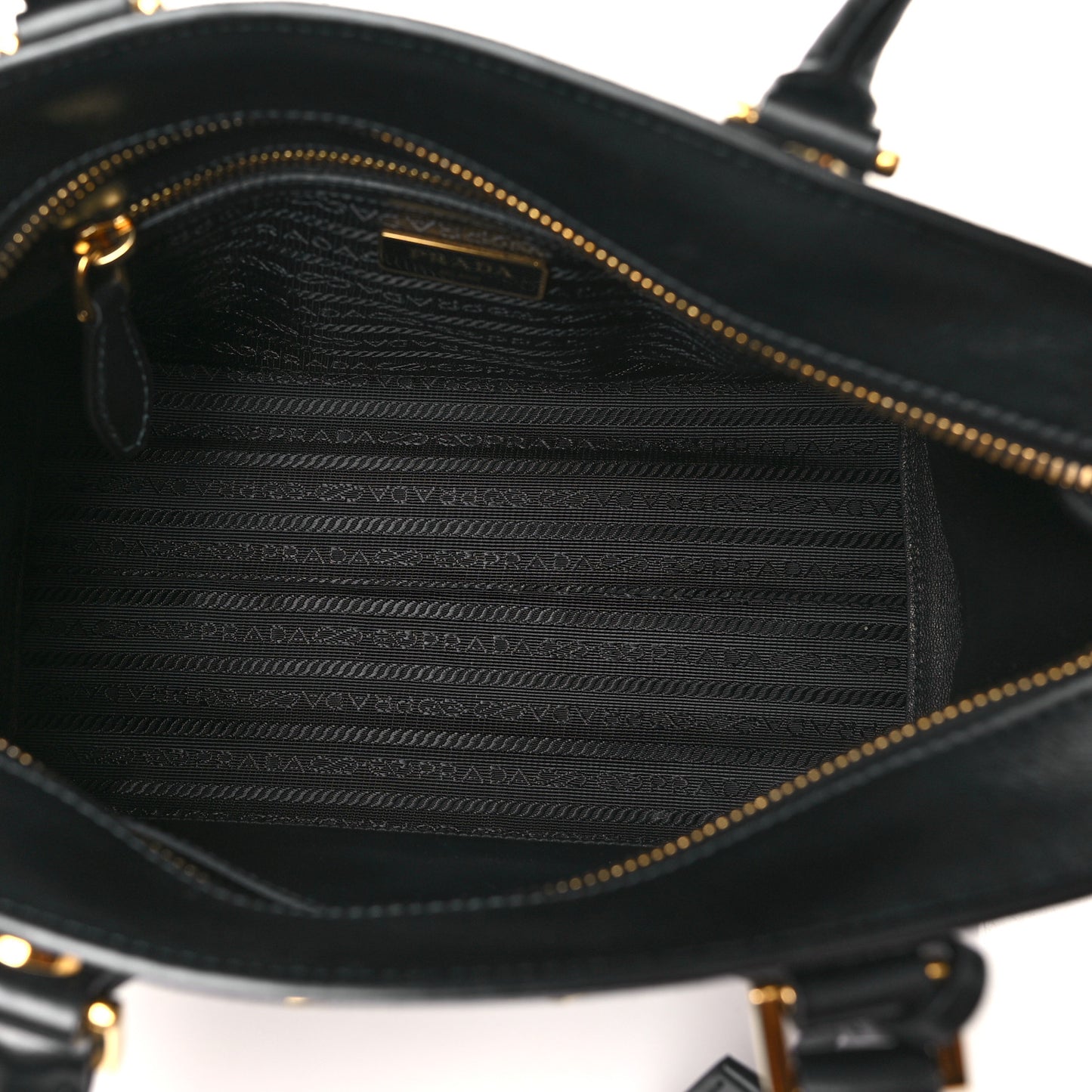 Saffiano Soft Calfskin Double Handle Satchel Black