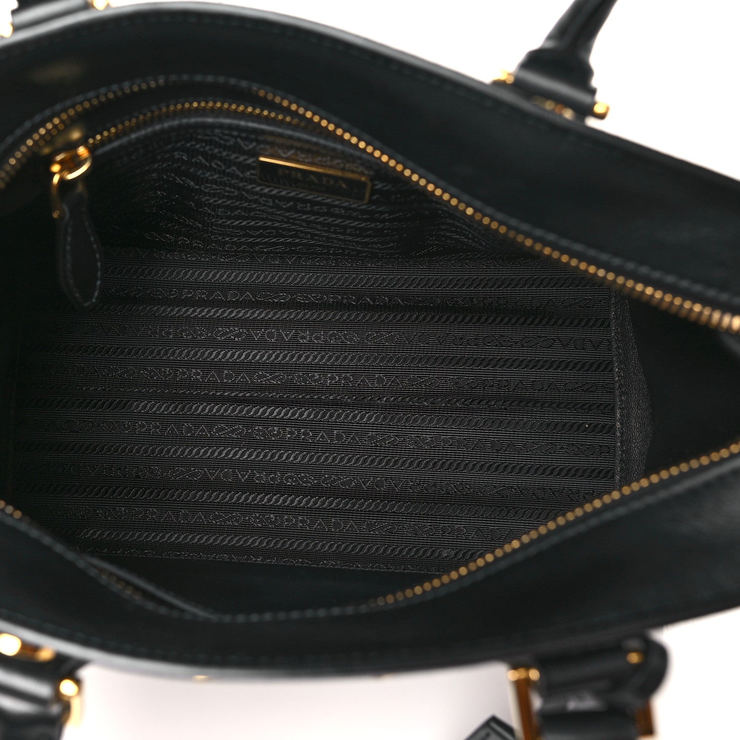 Prada Saffiano Soft Calfskin Double Handle Satchel Black 5 of 10