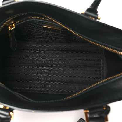 Prada Saffiano Soft Calfskin Double Handle Satchel Black 5 of 10