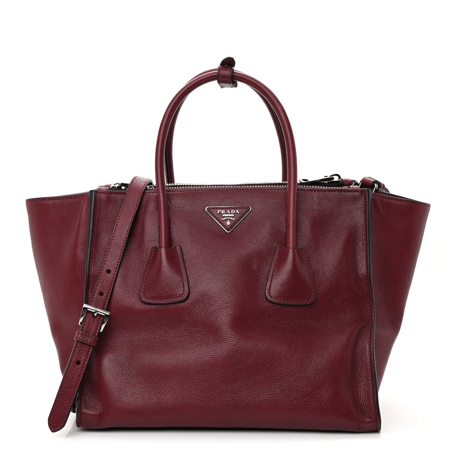 Prada Glace Calf Twin Pocket Tote Ametista 1 of 12