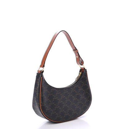Celine Triomphe Canvas Calfskin Ava Shoulder Bag Tan 2 of 4
