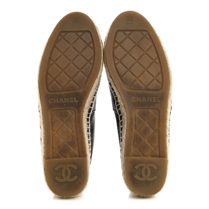 Chanel Lambskin CC Espadrilles 36 Black 6 of 11