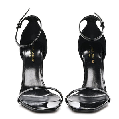 Saint Laurent Patent Calfskin Opyum 110 Sandals 40.5 Black Gold 2 of 9