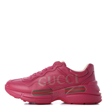 Gucci Calfskin Logo Mens Rhyton Sneakers 8.5 Box Pink 1 of 16