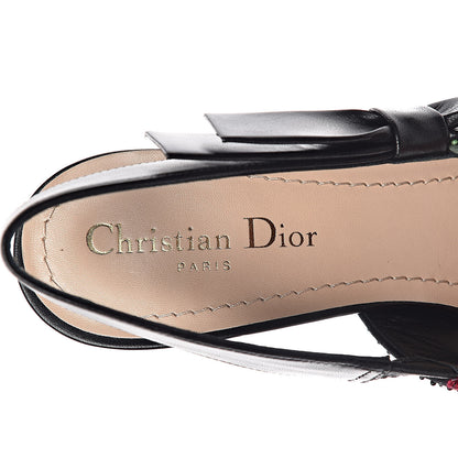 Christian Dior Embroidered Calfskin Beaded Sweet D Sling-Back Pumps 38 Multicolor 6 of 11