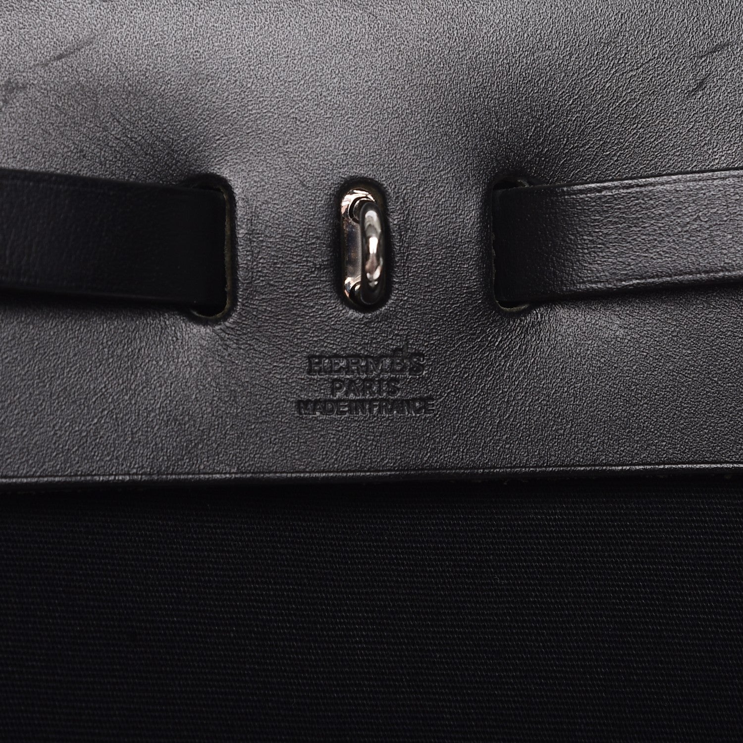 Hermes Toile Vache Calfskin Herbag 30 PM Backpack Black 8 of 9