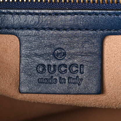 Gucci Guccissima Signature Medium Shoulder Tote Bag Blue 6 of 9