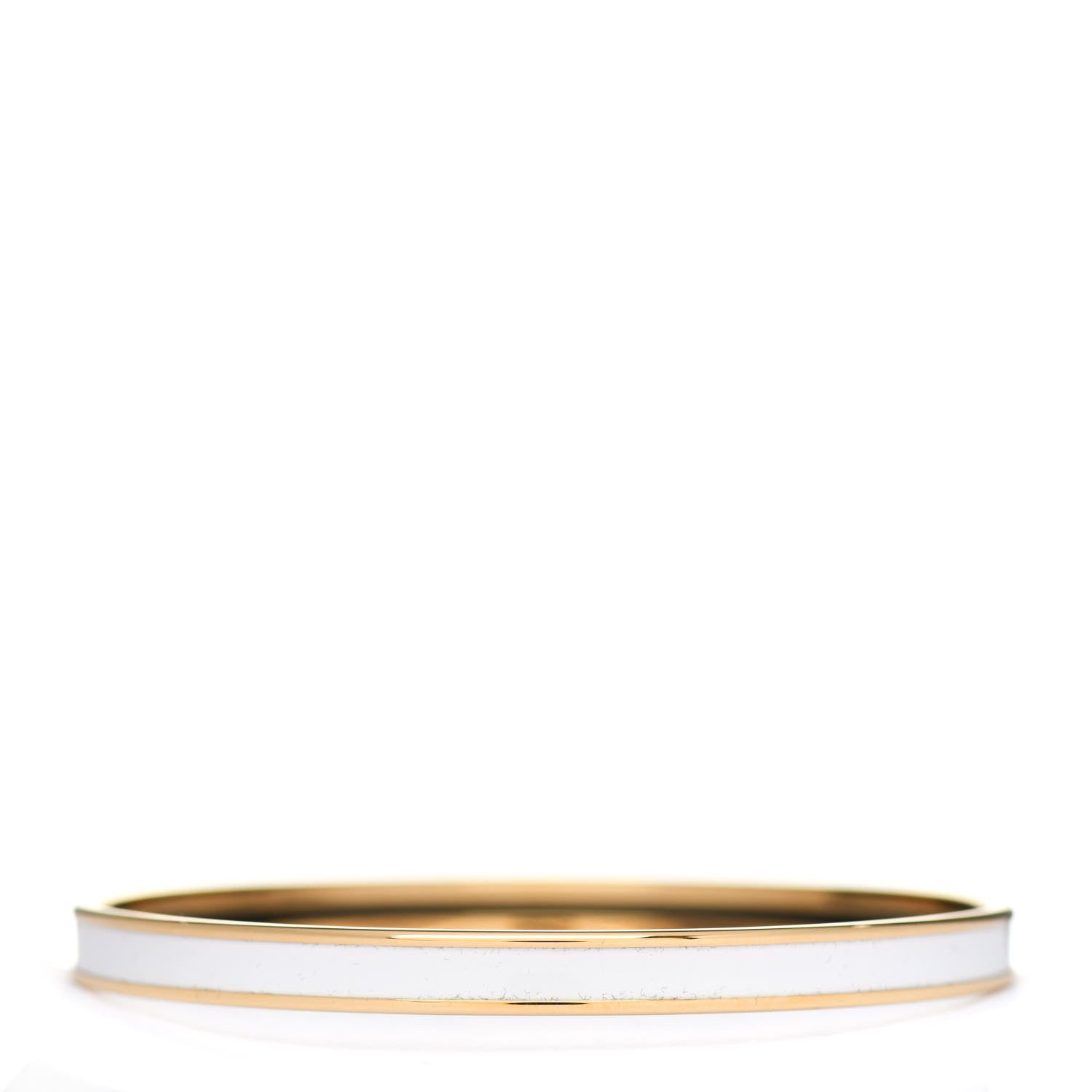 Hermes Enamel Printed Extra Narrow Bracelet 70 White 2 of 5