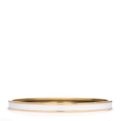 Hermes Enamel Printed Extra Narrow Bracelet 70 White 2 of 5