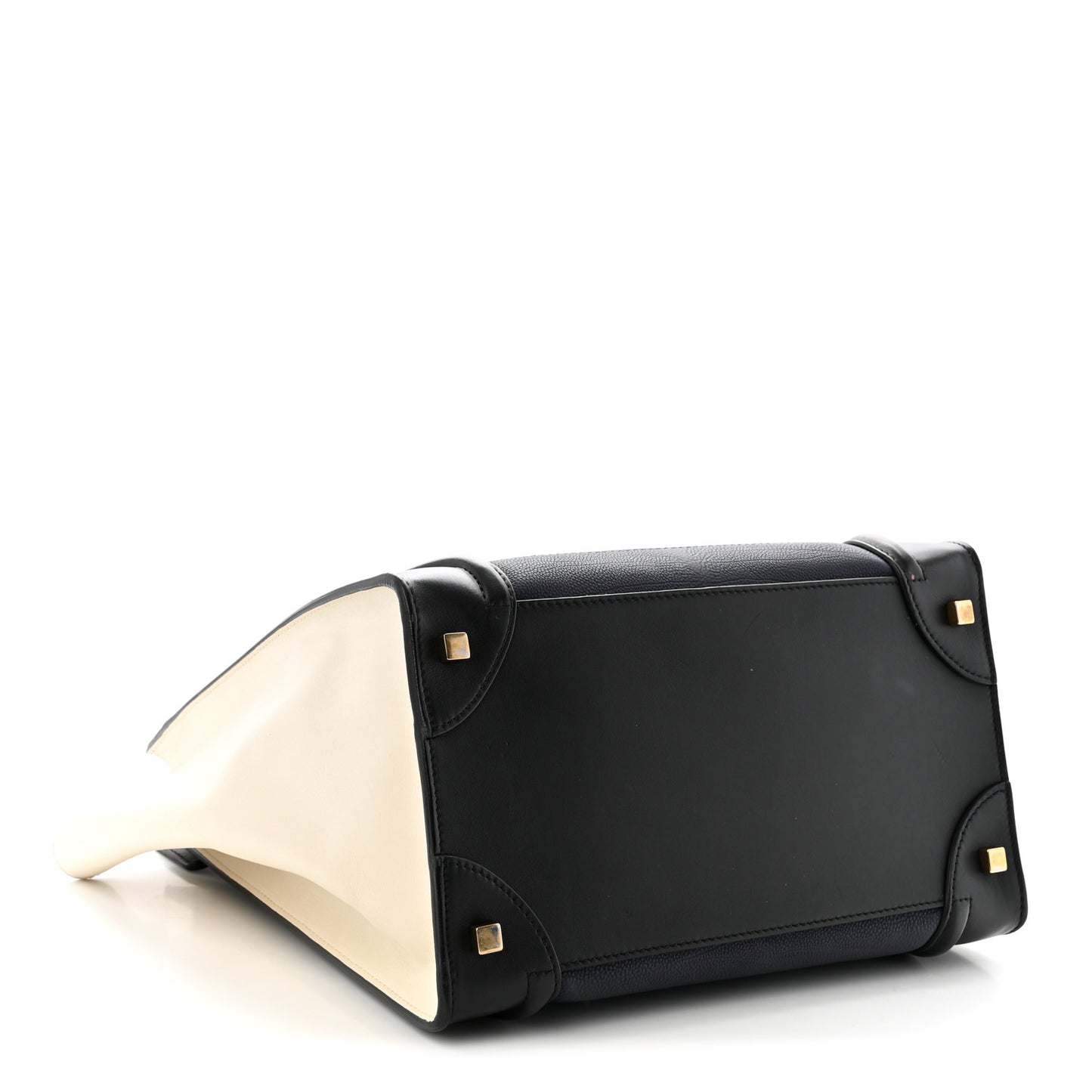 Elephant Calfskin Mini Tri-Color Luggage Blue Black White