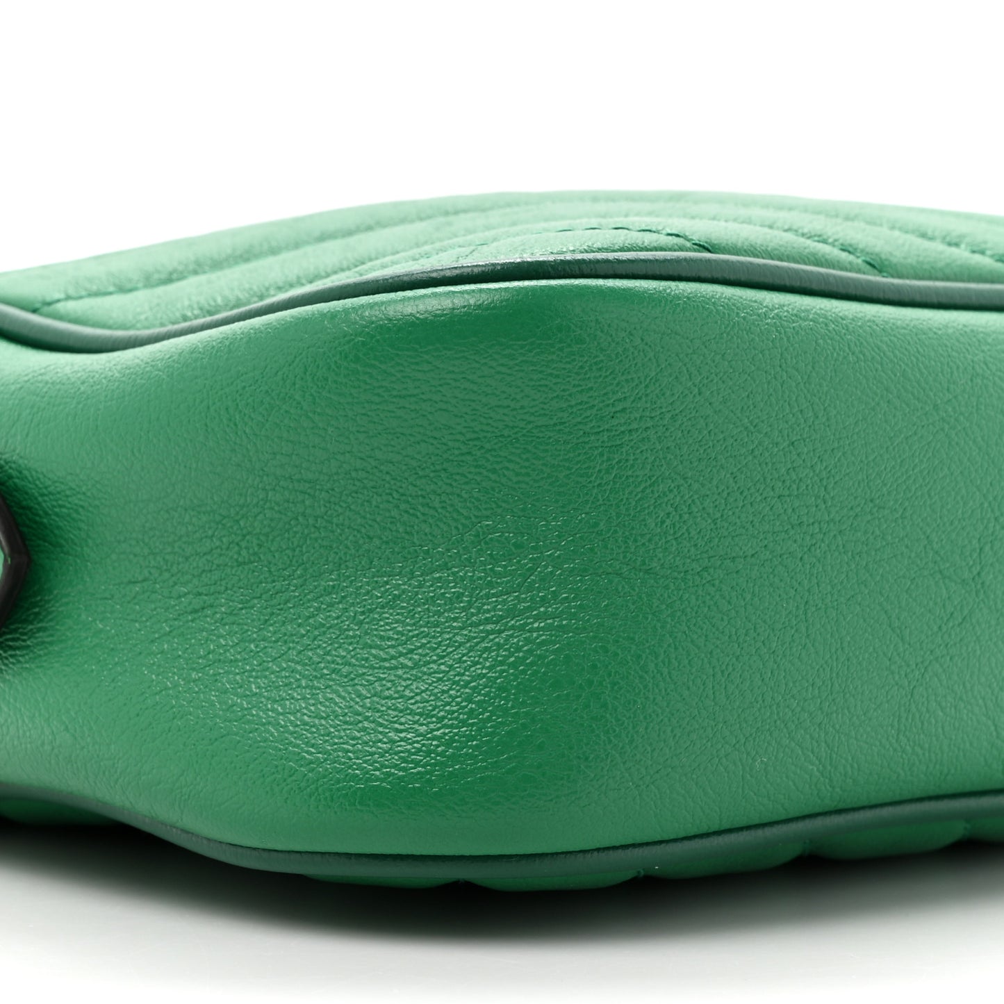 Azalea Calfskin Enamel Matelasse Diagonal Small Torchon GG Marmont Chain Shoulder Bag New Shamarock Emerald