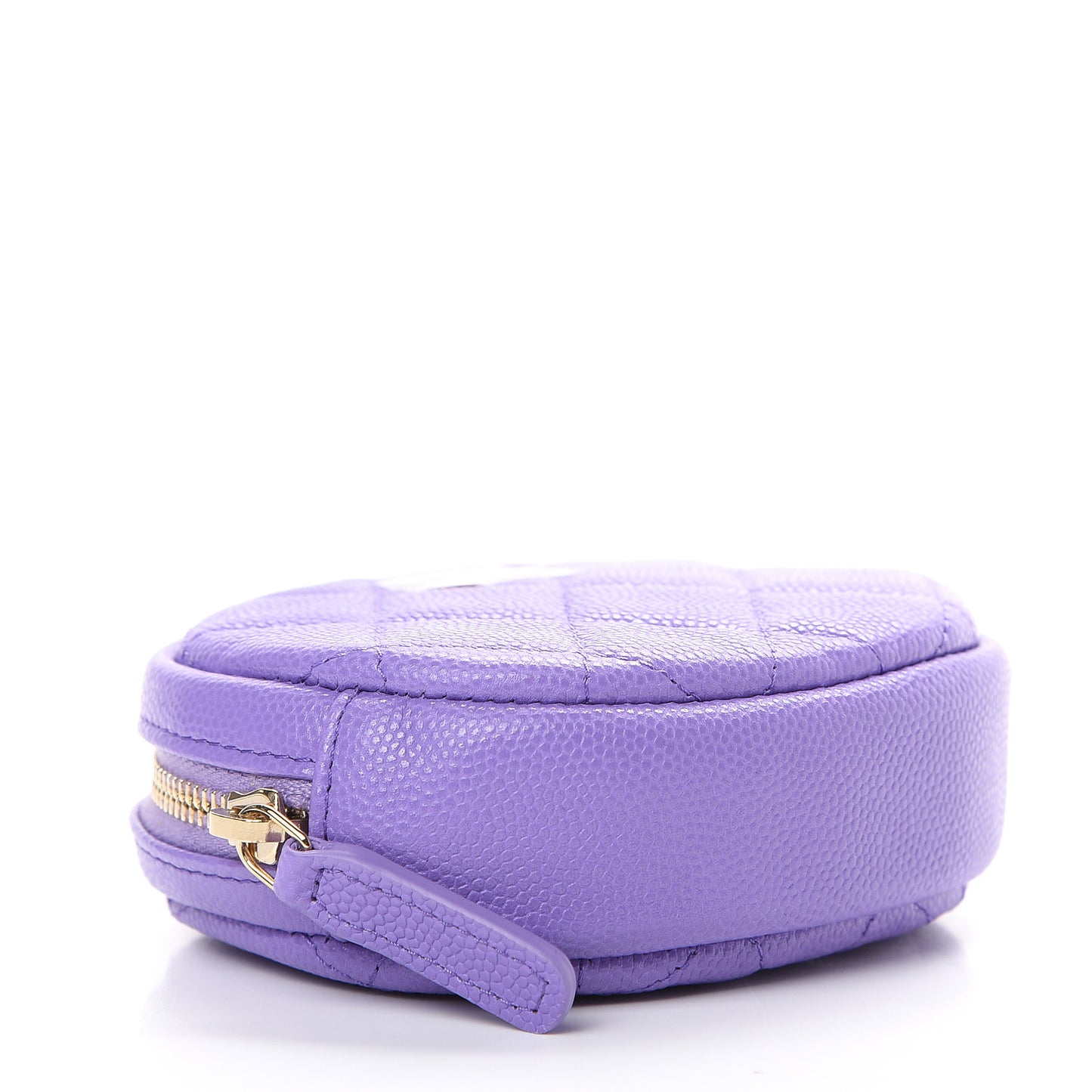 Caviar Quilted Zip Around Classic Coin Purse Purple