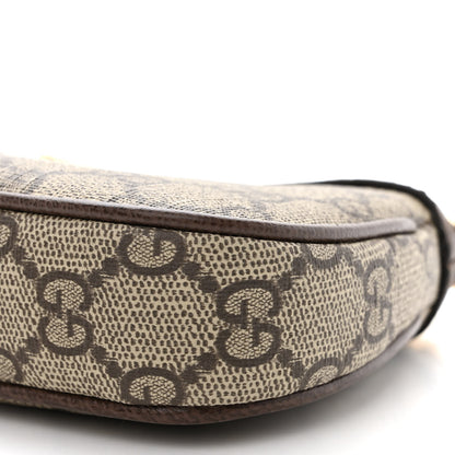 Gucci GG Supreme Monogram Textured Dollar Calfskin Mini Ophidia Chain Bag Beige Ebony 10 of 11