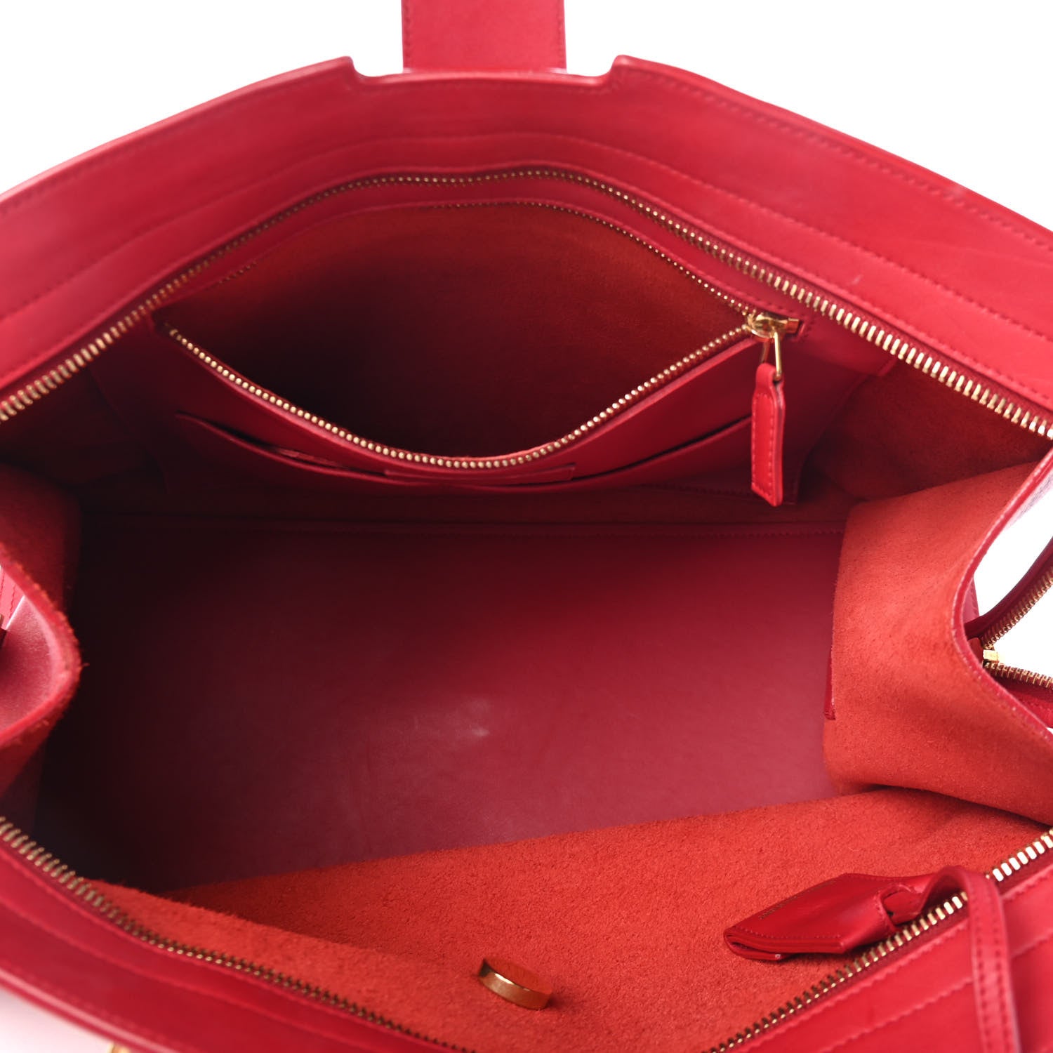Saint Laurent Calfskin Medium Classic Y Cabas Red 4 of 4