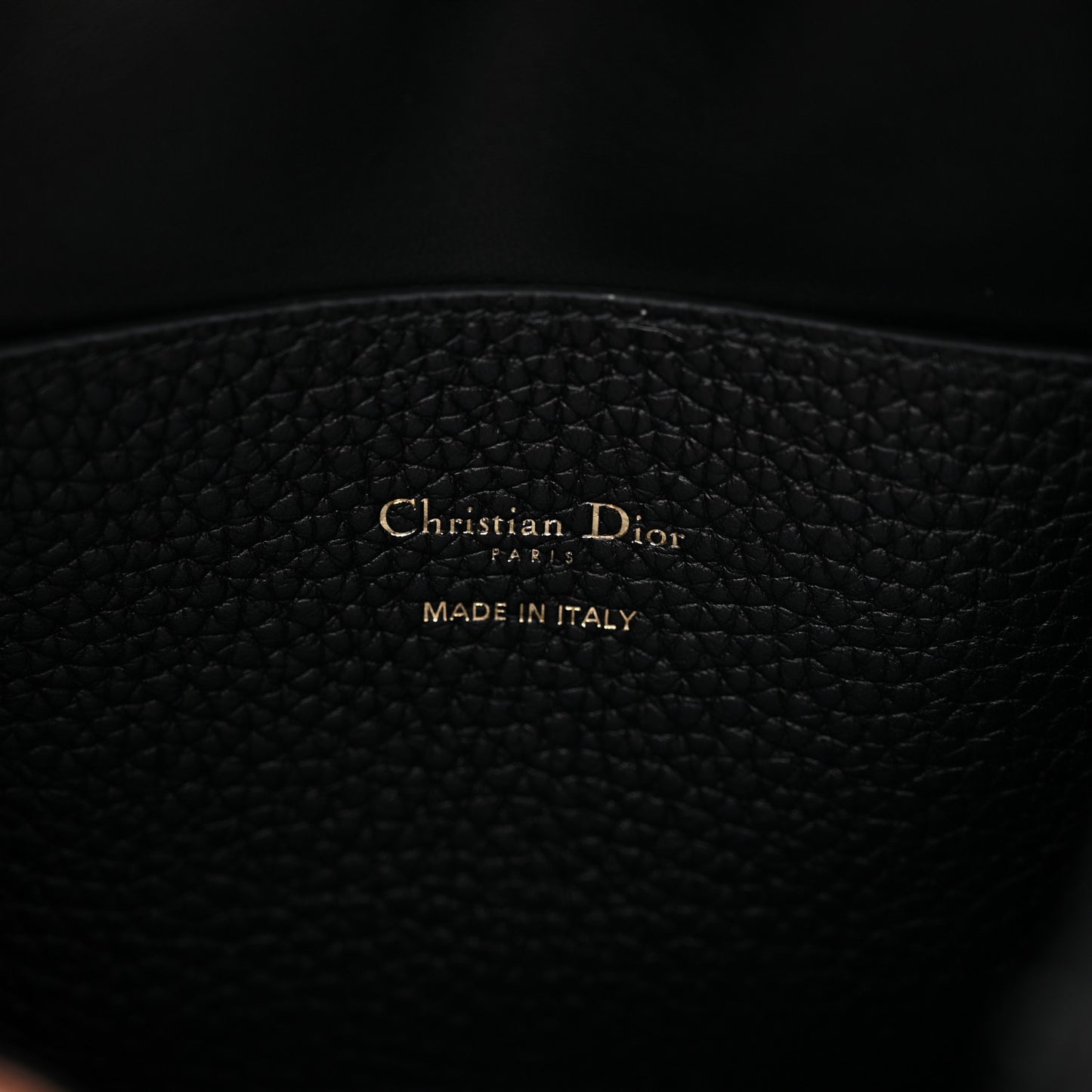Calfskin Medium Signature Bucket Bag Black