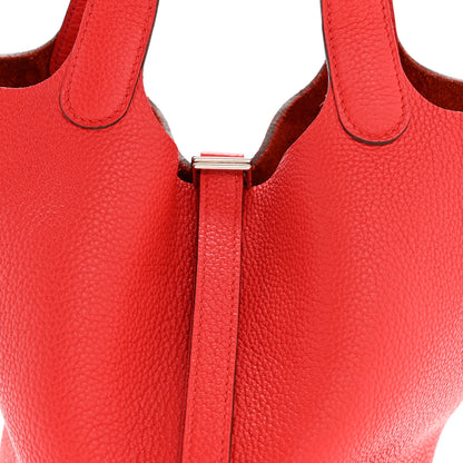 Hermes Taurillon Clemence Picotin Lock 18 PM Rouge de Coeur 20 of 34