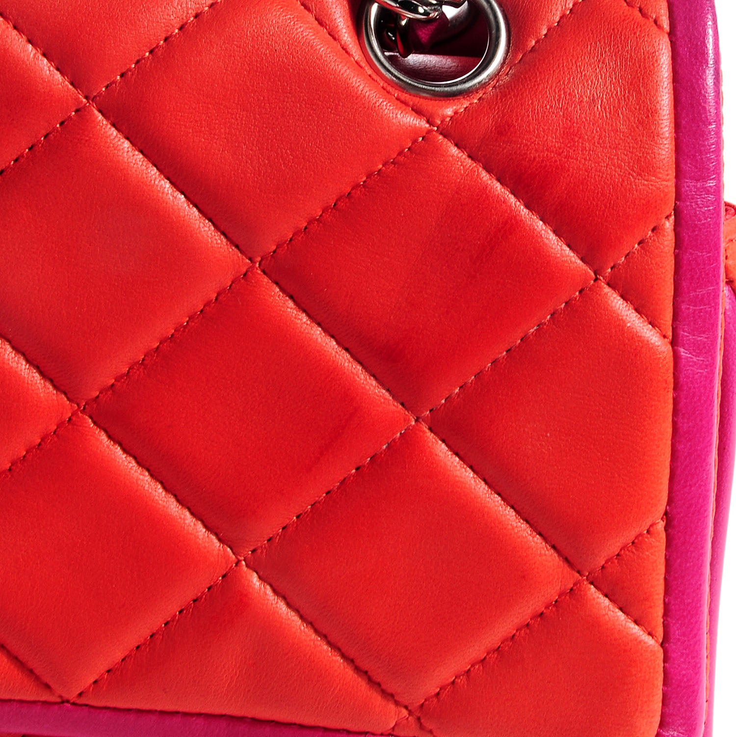 Chanel Lambskin Quilted Medium Double Flap Coral 9 of 9
