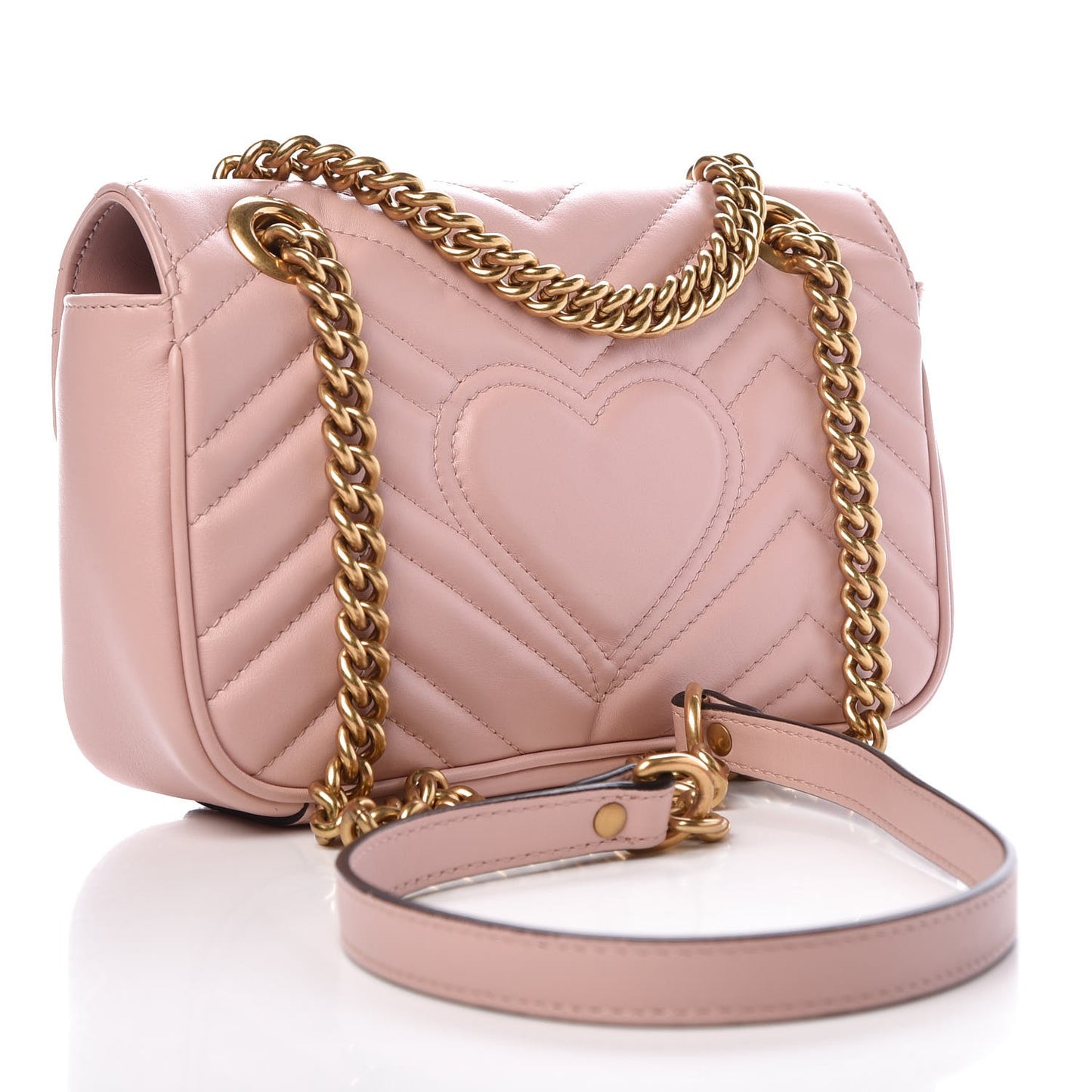 Calfskin Matelasse Mini GG Marmont Shoulder Bag Perfect Pink