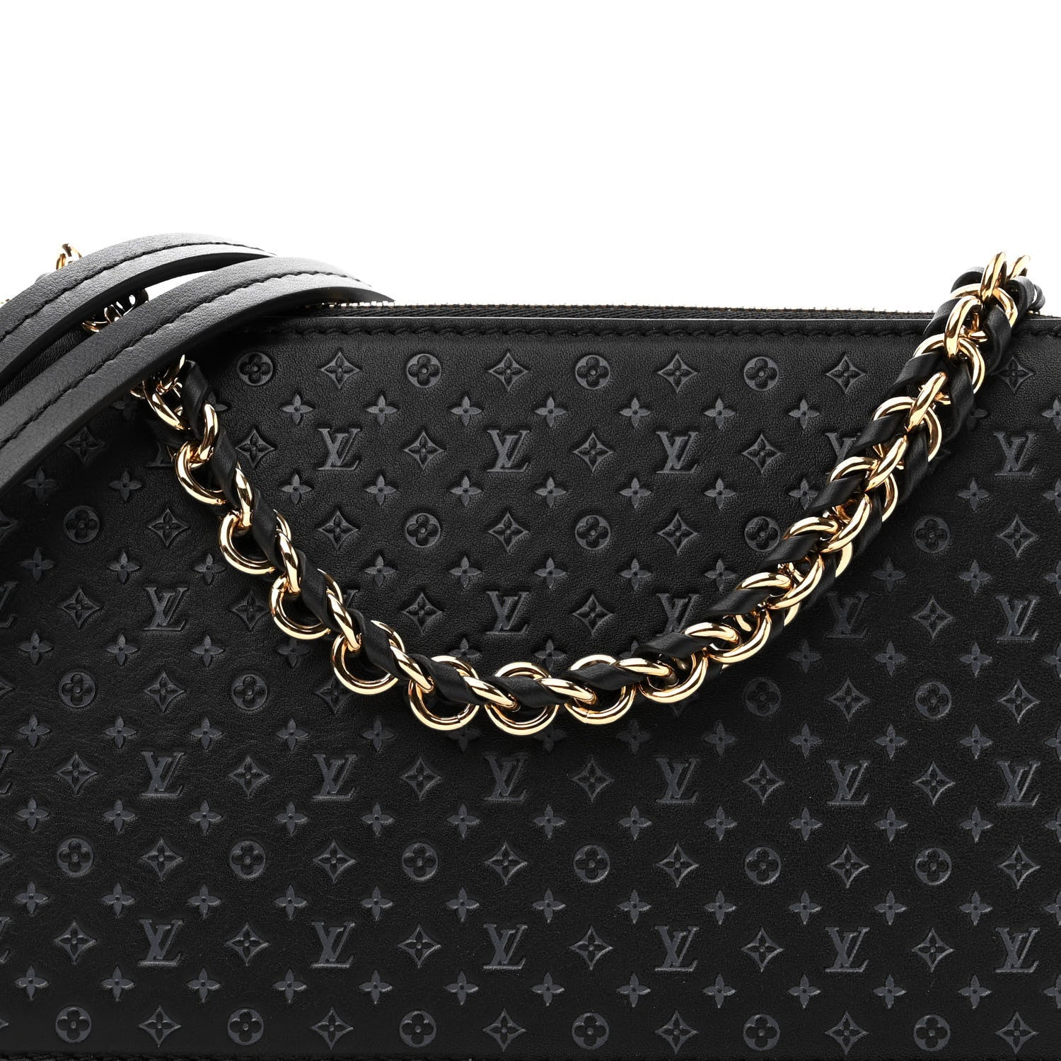 Louis Vuitton Calfskin Nanogram Embossed Lexington Pouch Black 7 of 9