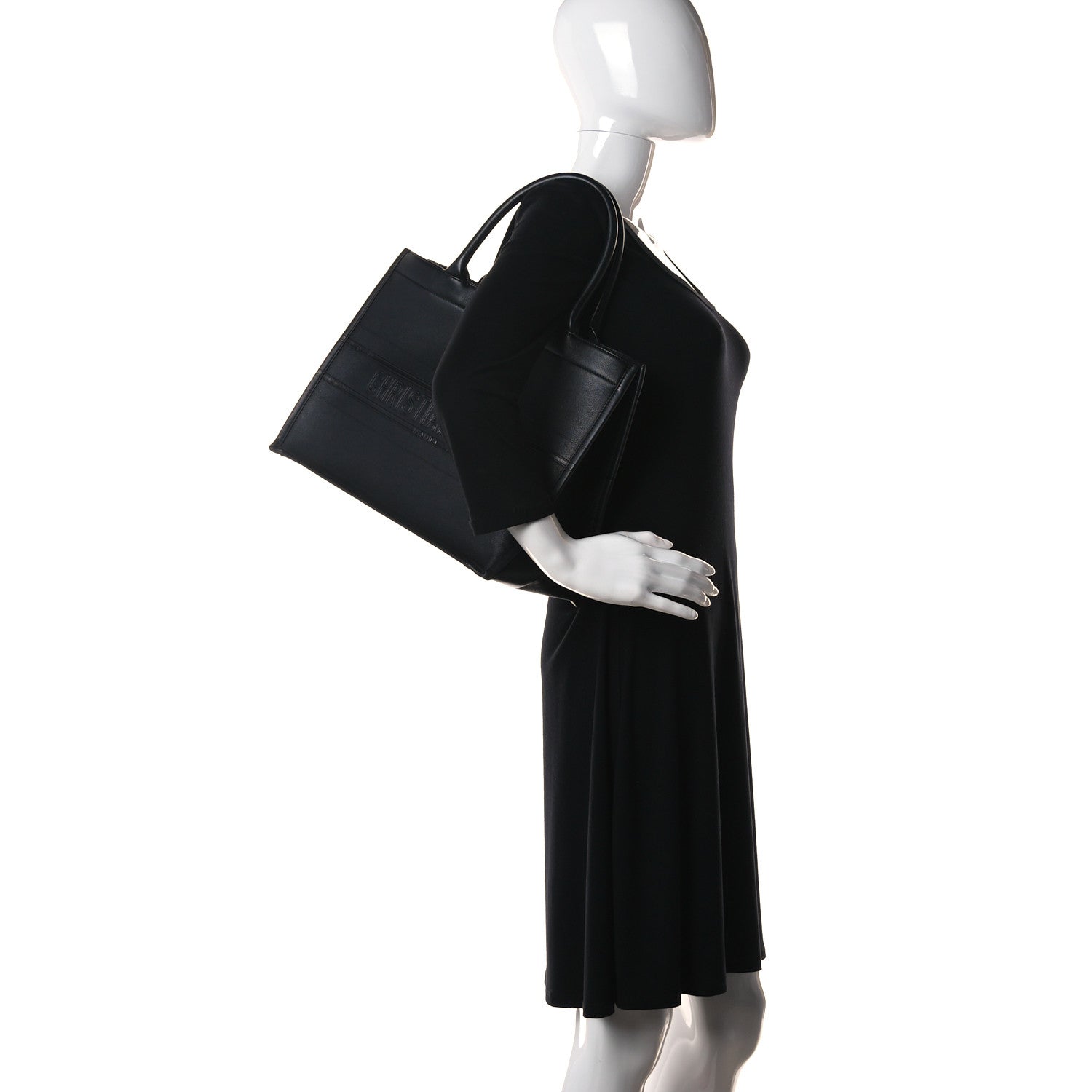 Christian Dior Calfskin Embossed Medium Book Tote Black 2 of 13