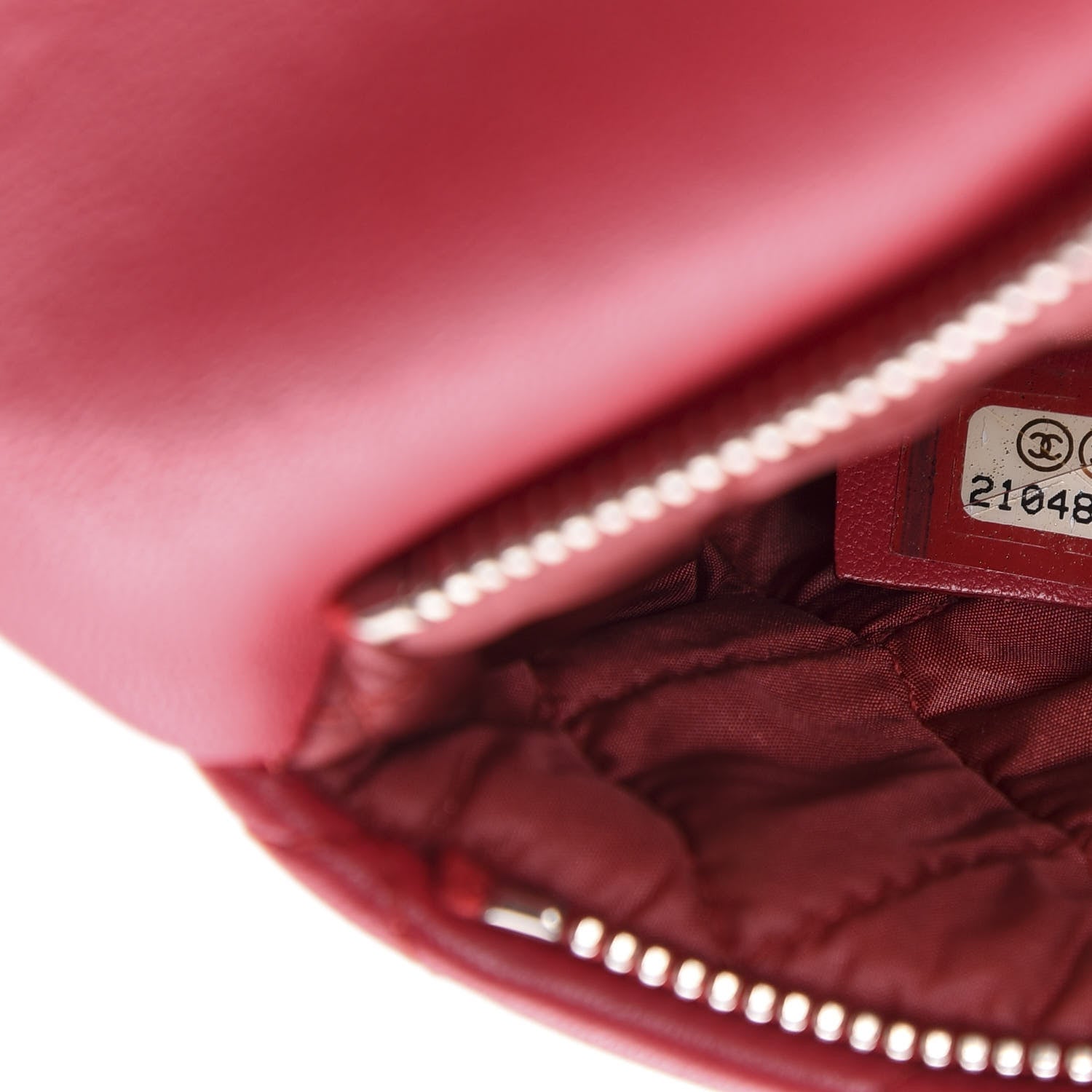 Chanel Lambskin Quilted CC Beauty Clutch Red 9 of 10