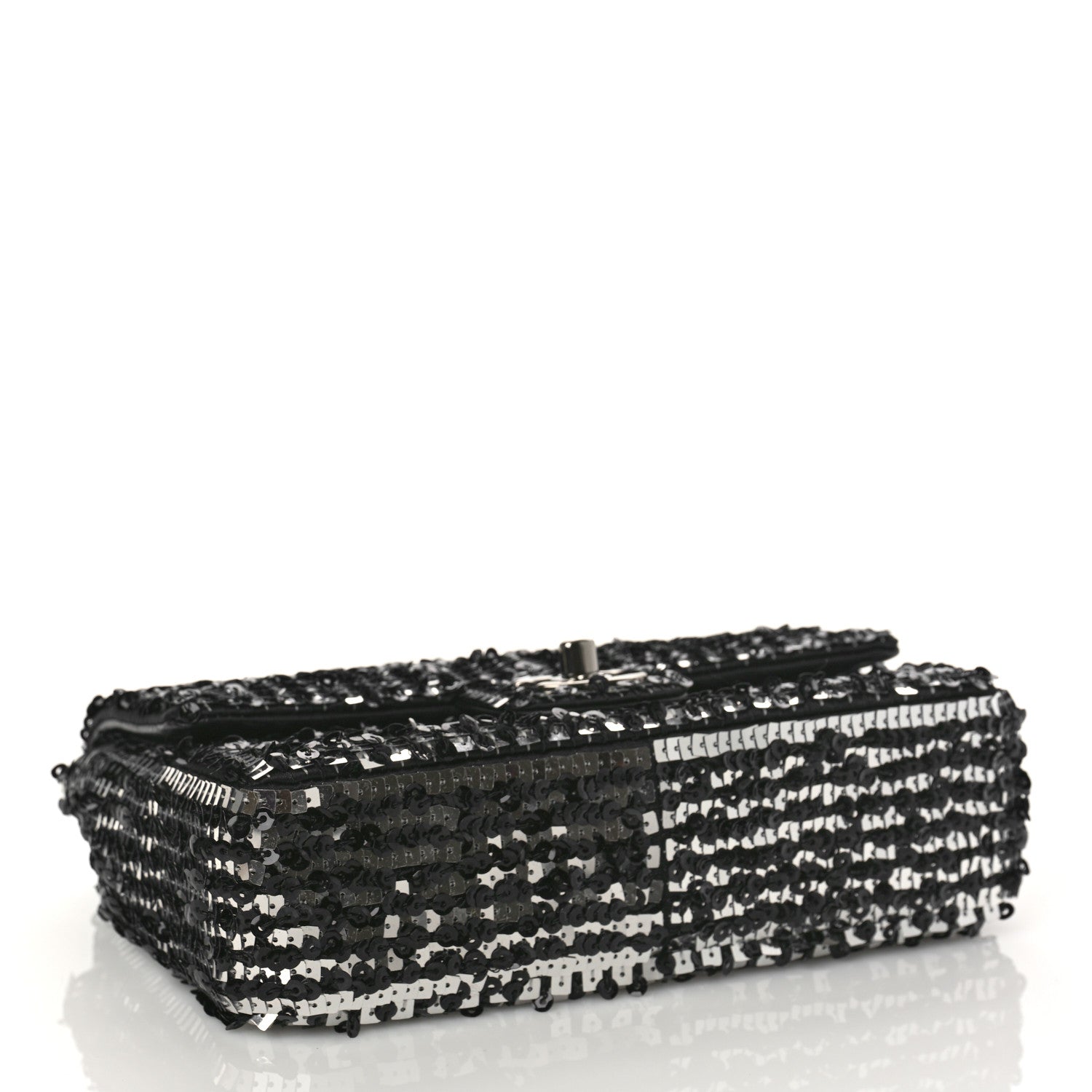 Chanel Sequin Lambskin Small Flap Black Silver 4 of 9
