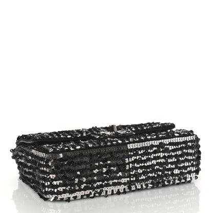 Chanel Sequin Lambskin Small Flap Black Silver 4 of 9