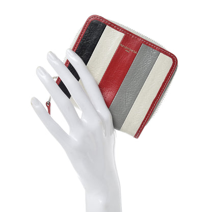 Balenciaga Agneau Arena Multicolore Bazar Billfold Zip Around Wallet Red Multicolor 2 of 10