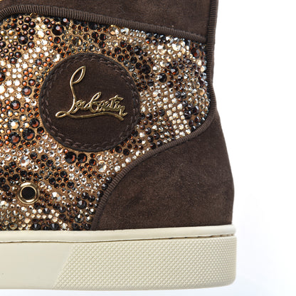 Christian Louboutin Suede Crystal Leopard Print Flat Sneakers 38 Brown 13 of 18