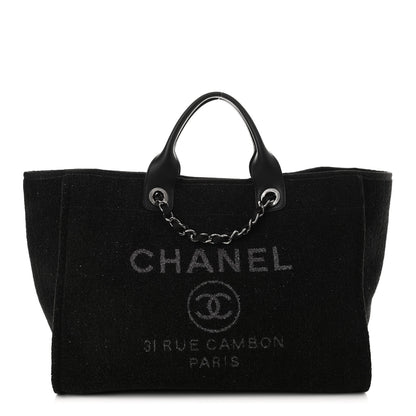 Chanel Lurex Boucle Medium Deauville Tote Black 1 of 10