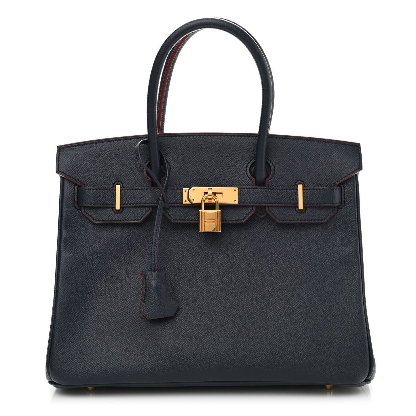 Epsom Contour Birkin 30 Bleu Indigo Rouge H