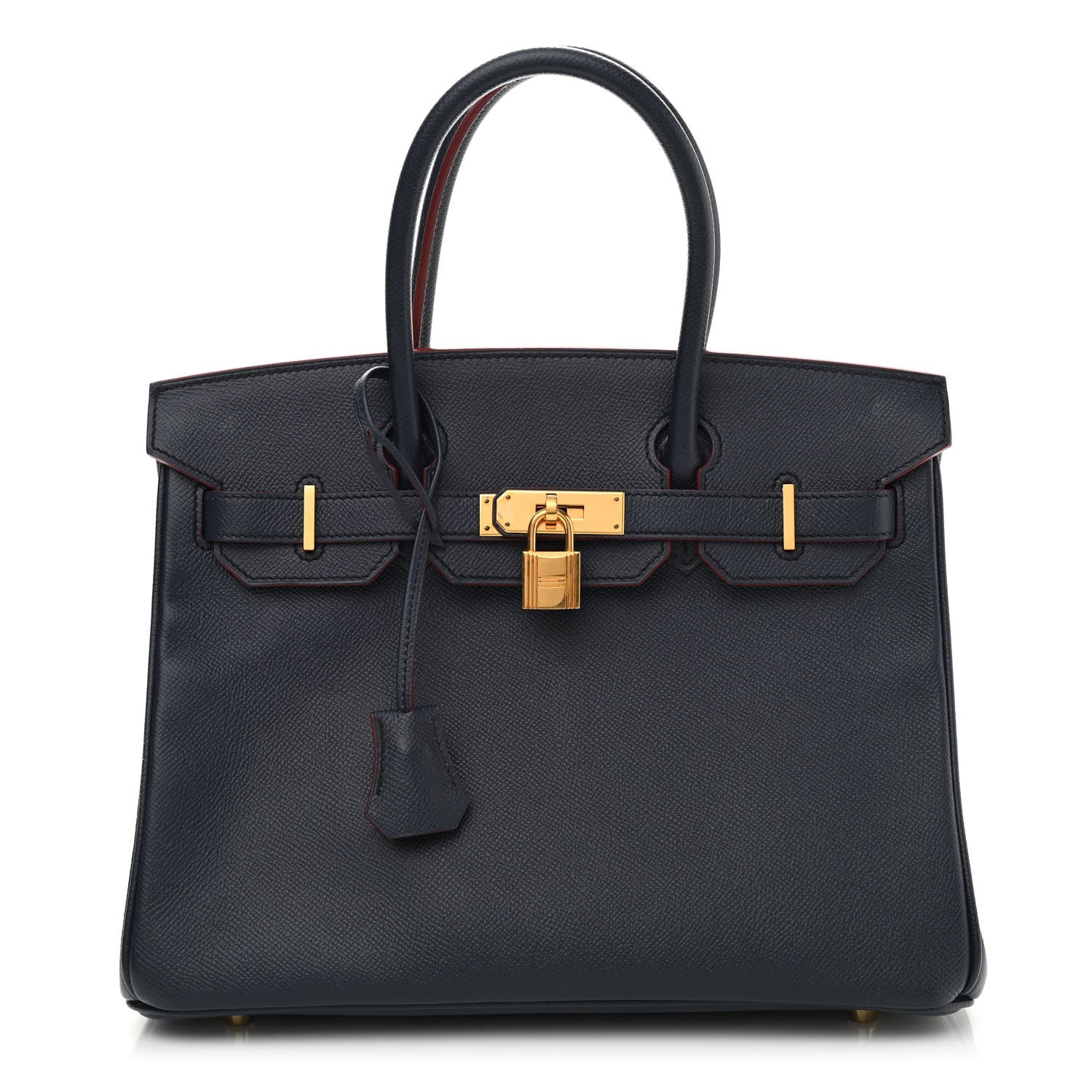 Hermes Epsom Contour Birkin 30 Bleu Indigo Rouge H 1 of 15
