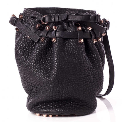 Alexander Wang Leather Diego Bucket Bag w Rose Gold Hardware Black 1 of 7