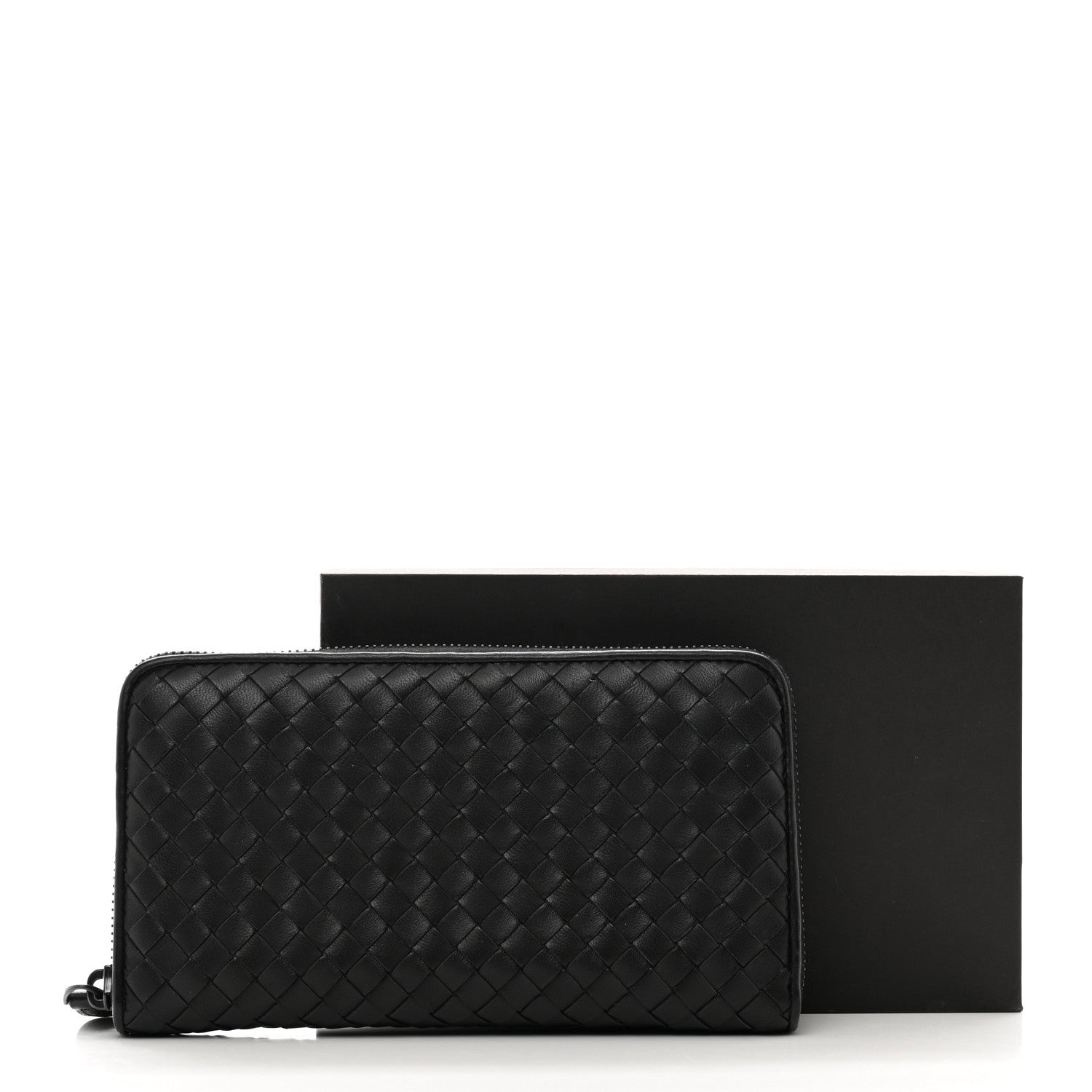 Bottega Veneta Nappa Intrecciato Zip Around Wallet Black 8 of 8