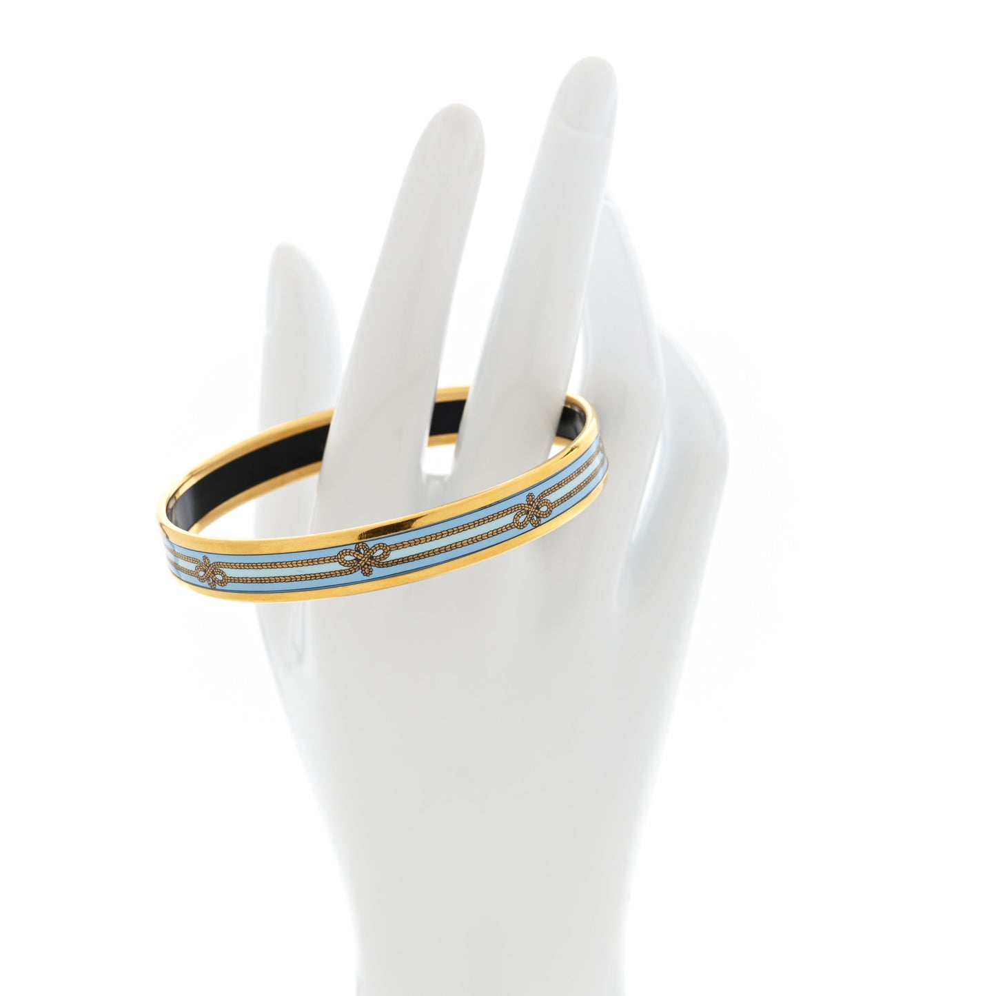 Enamel Printed Rope Narrow Bracelet 70 Bleu