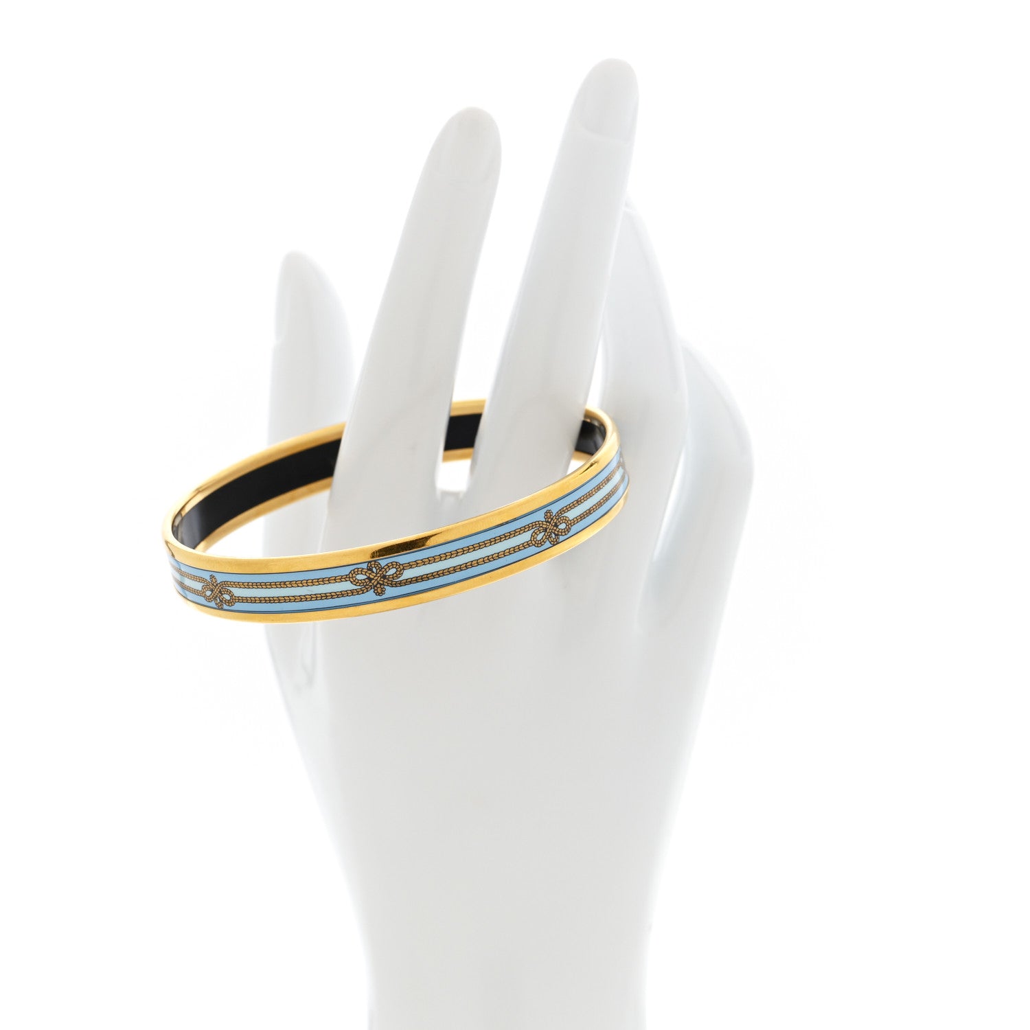 Hermes Enamel Printed Rope Narrow Bracelet 70 Bleu 2 of 4
