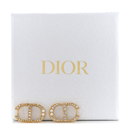 Christian Dior Crystal 30 Montaigne Earrings Gold 7 of 7