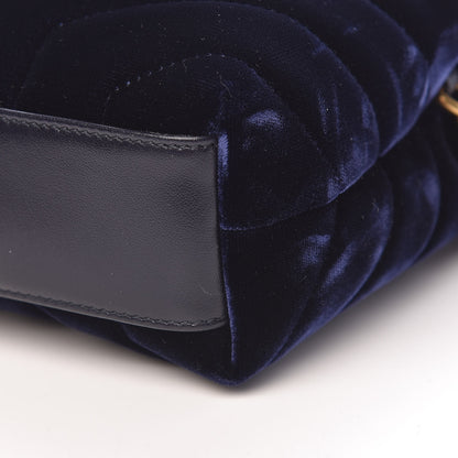 Saint Laurent Velvet Y Quilted Monogram Toy Loulou Crossbody Bag Navy 10 of 11