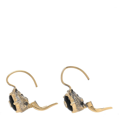 Gucci 18K Yellow Gold Diamond Black Onyx Le Marche Des Merveilles Feline Earrings 3 of 5