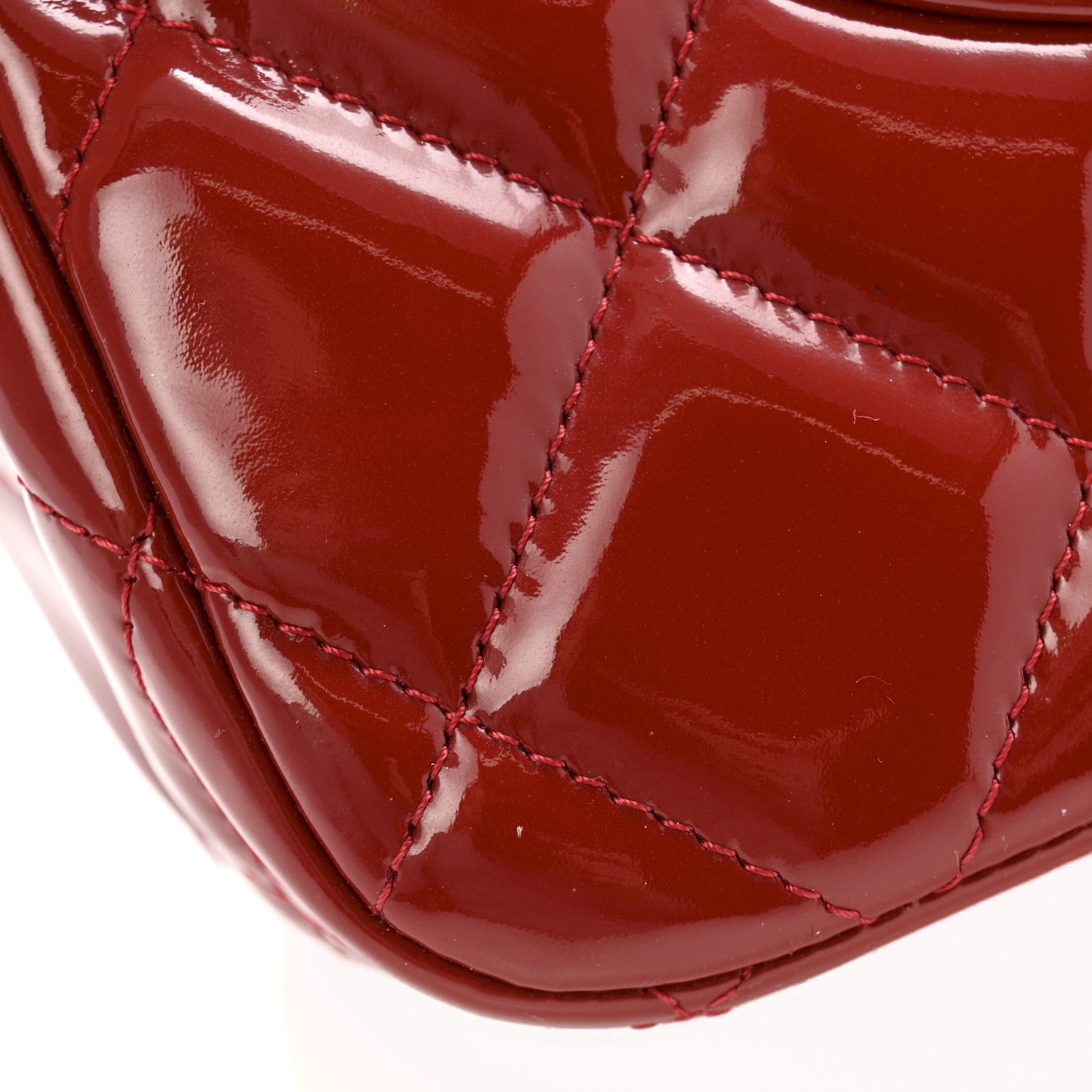Chanel Patent Quilted Jumbo Double Flap Dark Red 11 of 14
