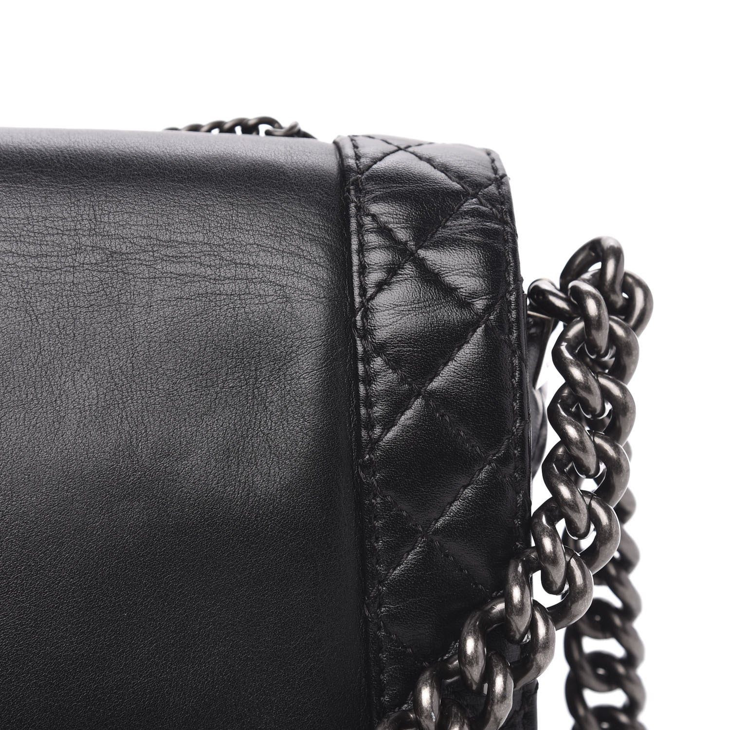 Chanel Calfskin Enchained Medium Boy Flap Black 13 of 14