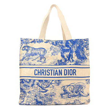 Christian Dior Straw Dioriviera Tote Blue 1 of 11