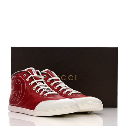 Gucci Nylon Calfskin Mens High Top Sneakers 8.5 Cerise 11 of 11