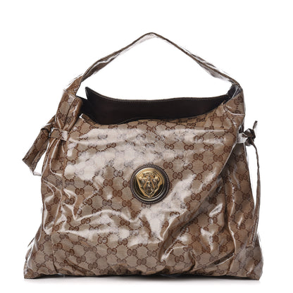 Gucci Crystal Monogram Medium Hysteria Tote Brown 1 of 10