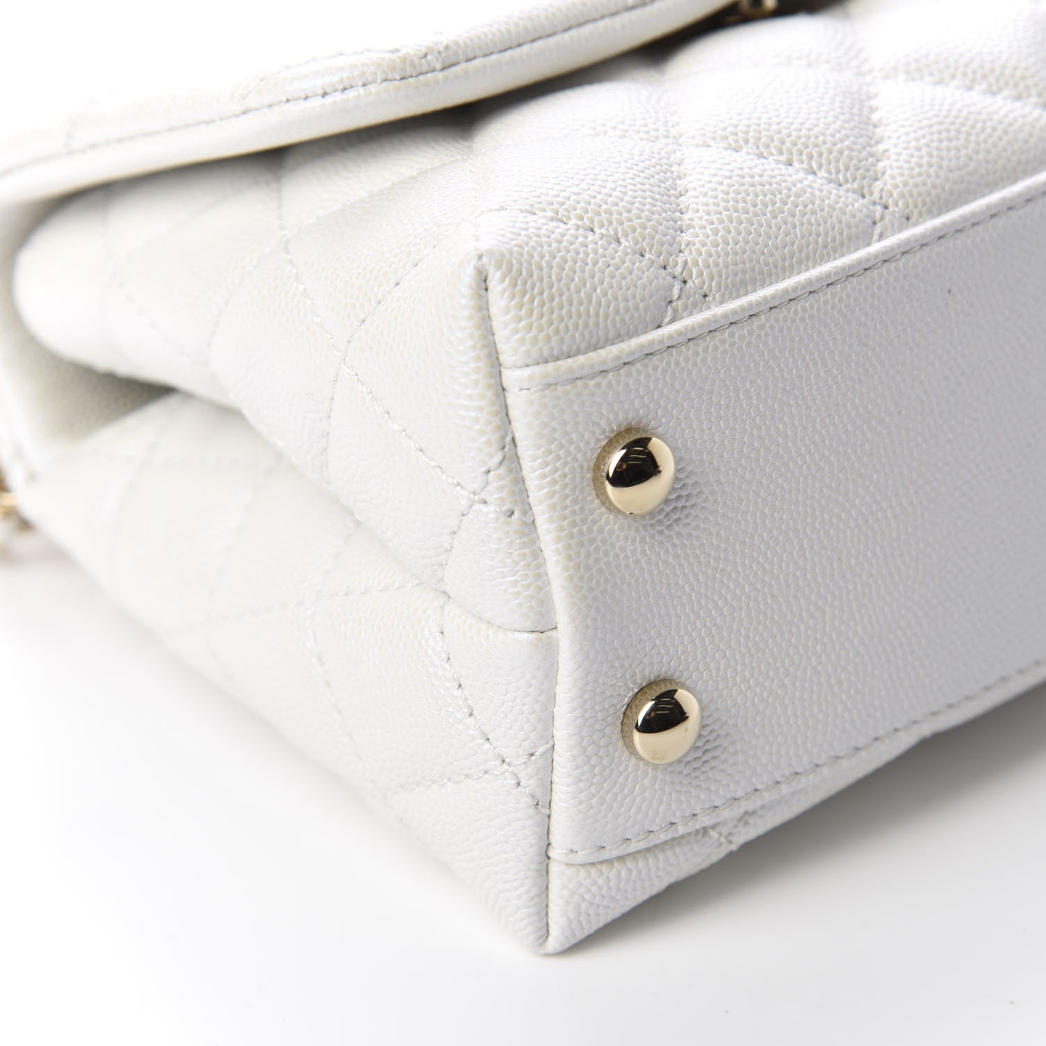 Chanel Iridescent Caviar Quilted Extra Mini Coco Handle Flap Ivory 6 of 11