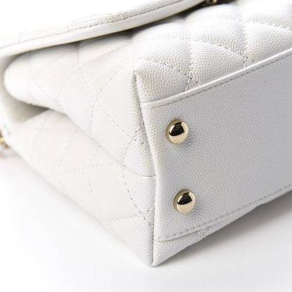 Chanel Iridescent Caviar Quilted Extra Mini Coco Handle Flap Ivory 6 of 11